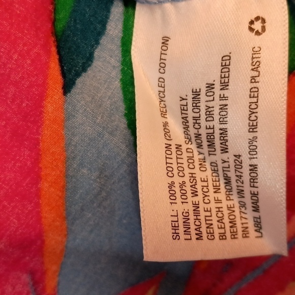 Tabitha Brown X Target 100% Cotton Tiered Tropical Print Skirt in Blue & Red-1X - Picture 8 of 8